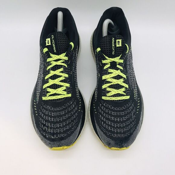 Brooks Glycerin 19 Running Shoe Mens 10D Black Green Lace Up Sneaker 1103561D050 - Picture 5 of 11